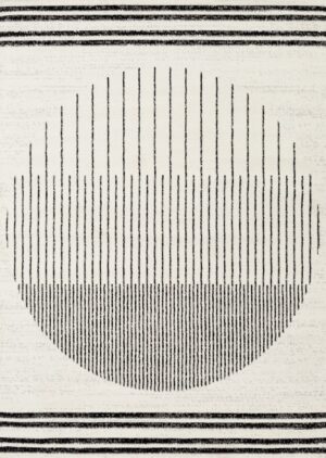 Tapis Hygge 200x275 cm - blanc cassé & noir