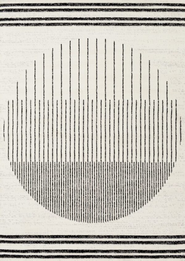 Tapis Hygge 200x275 cm - blanc cassé & noir